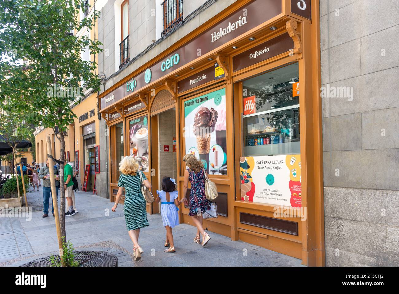Bajocero (gelateria), Calle Carlos III, Centro, Madrid, Regno di Spagna Foto Stock