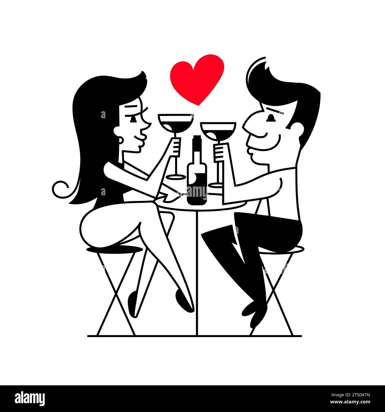 Persone che guardano le stelle sparate nel cielo notturno e fanno desideri. Concetto di grandi sogni impossibili, opportunità e aspirazione al futuro. Vect piatto Illustrazione Vettoriale