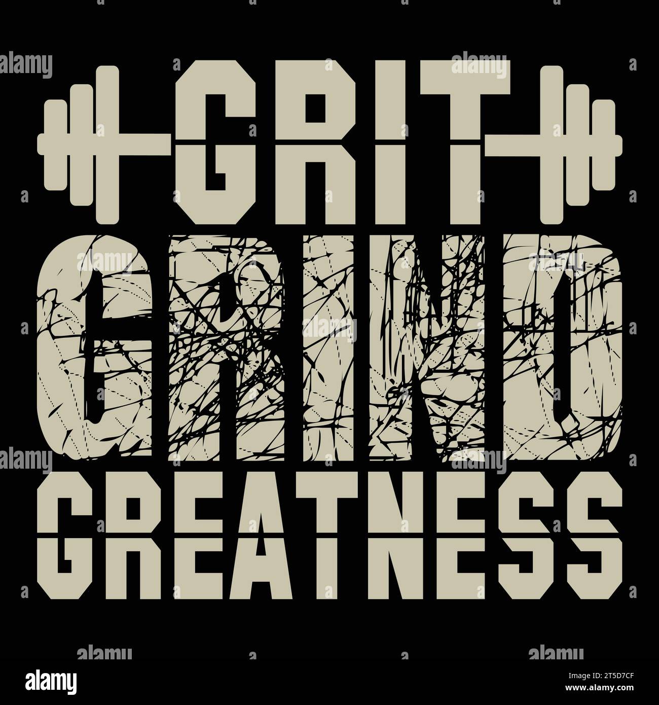 T-shirt Gym-fitness Typography Design Illustrazione Vettoriale