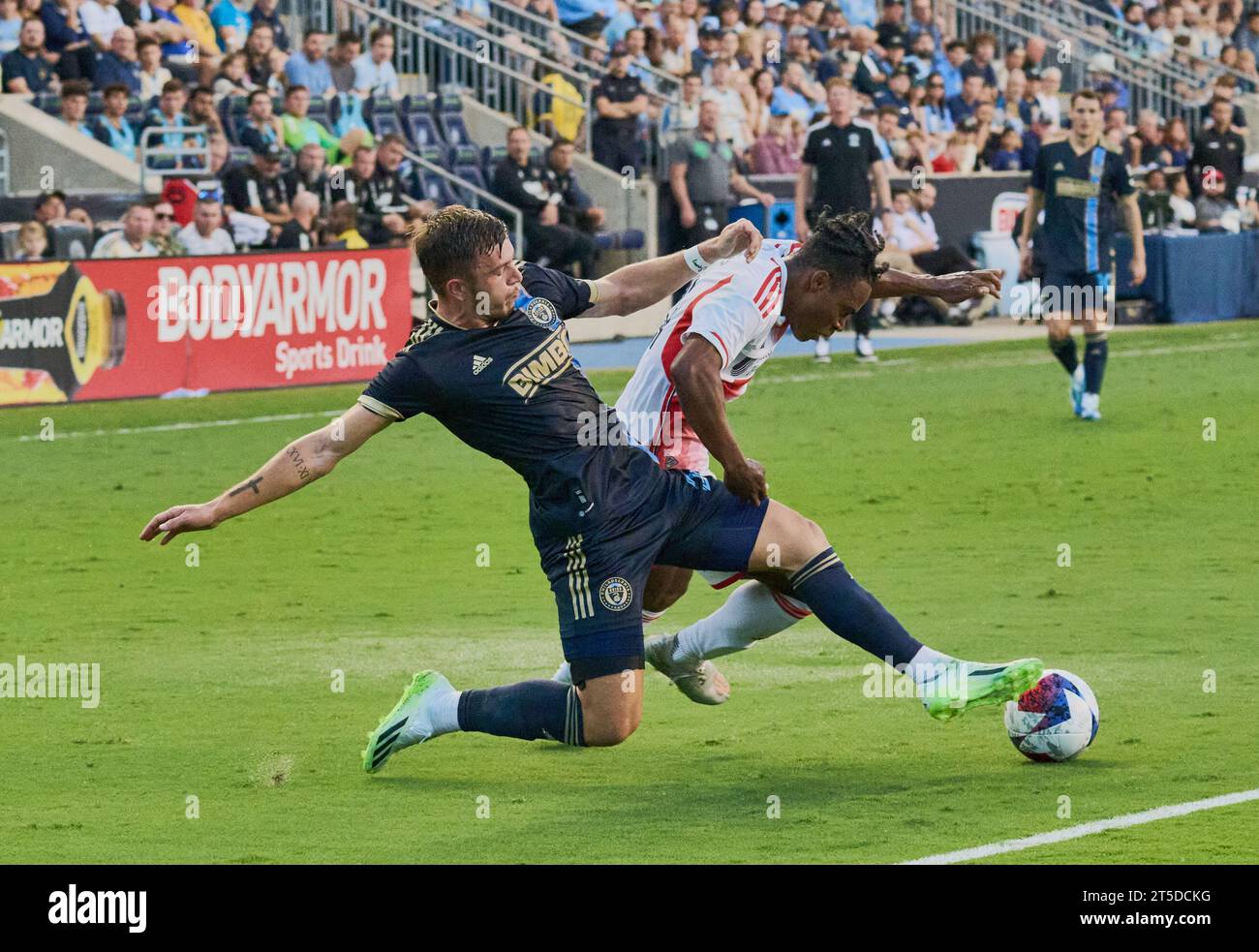 CHESTER, PA, USA - 28 OTTOBRE 2023: Match di playoff tra Philadelphia Union e New England Revolution al Subaru Park. Foto Stock