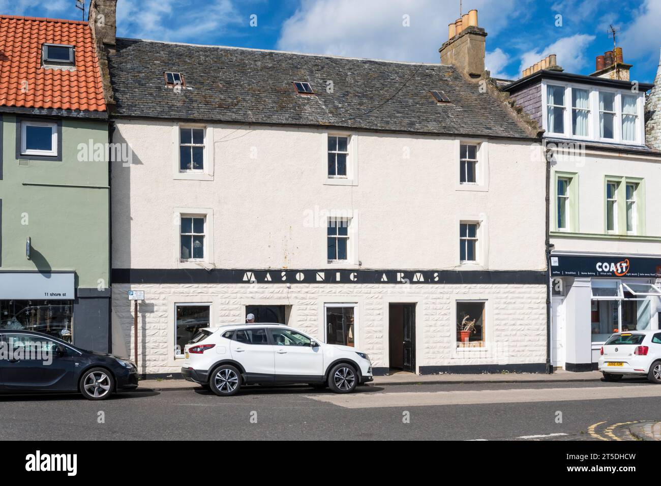 Il Masonic Arms Public House ad Anstruther, Fife. Foto Stock