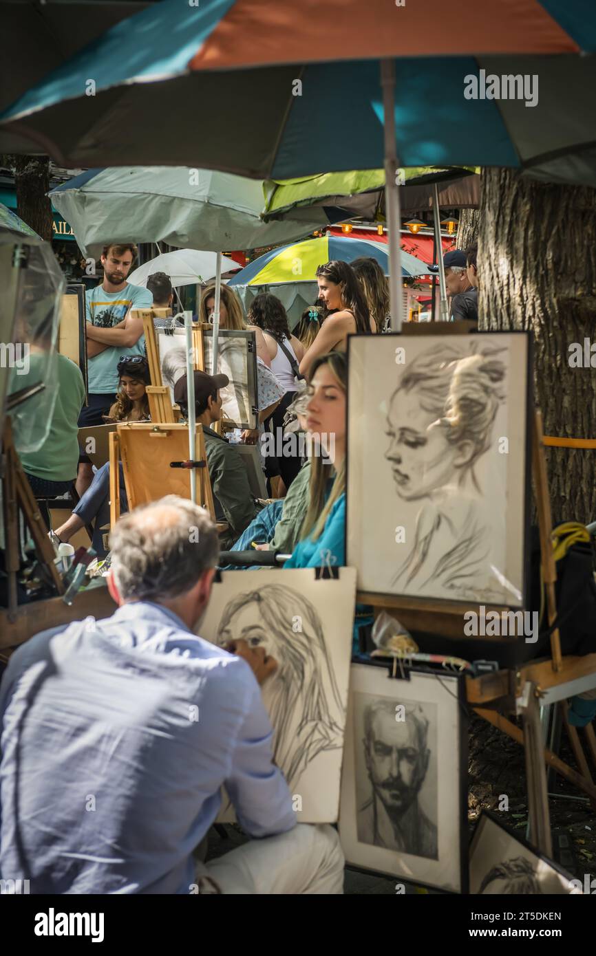 Parigi, Butte Montmartre, capitale de la France, ville lumière, peintre, artisti Foto Stock