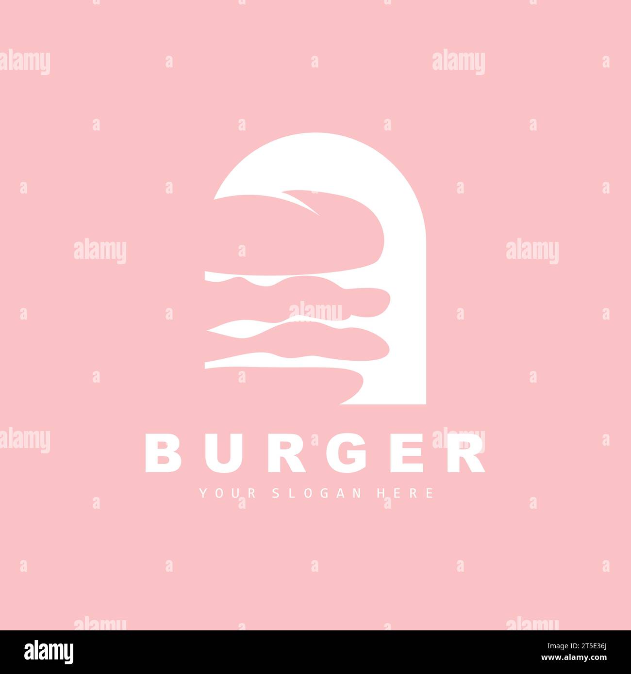 Logo Burger, design fast food, pane e verdure Vector, illustrazione icona del marchio di fast food Illustrazione Vettoriale