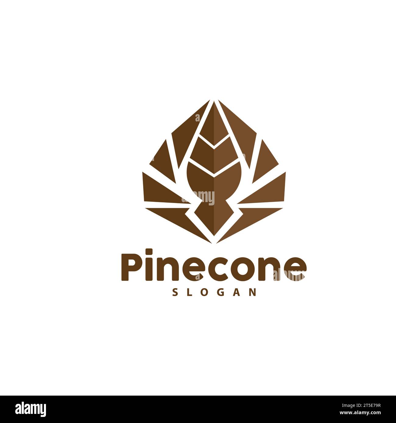 Logo Pine Cone, elegante design semplice Pine Luxury, Vector icona Tree Acorn, illustrazione del marchio del prodotto Illustrazione Vettoriale