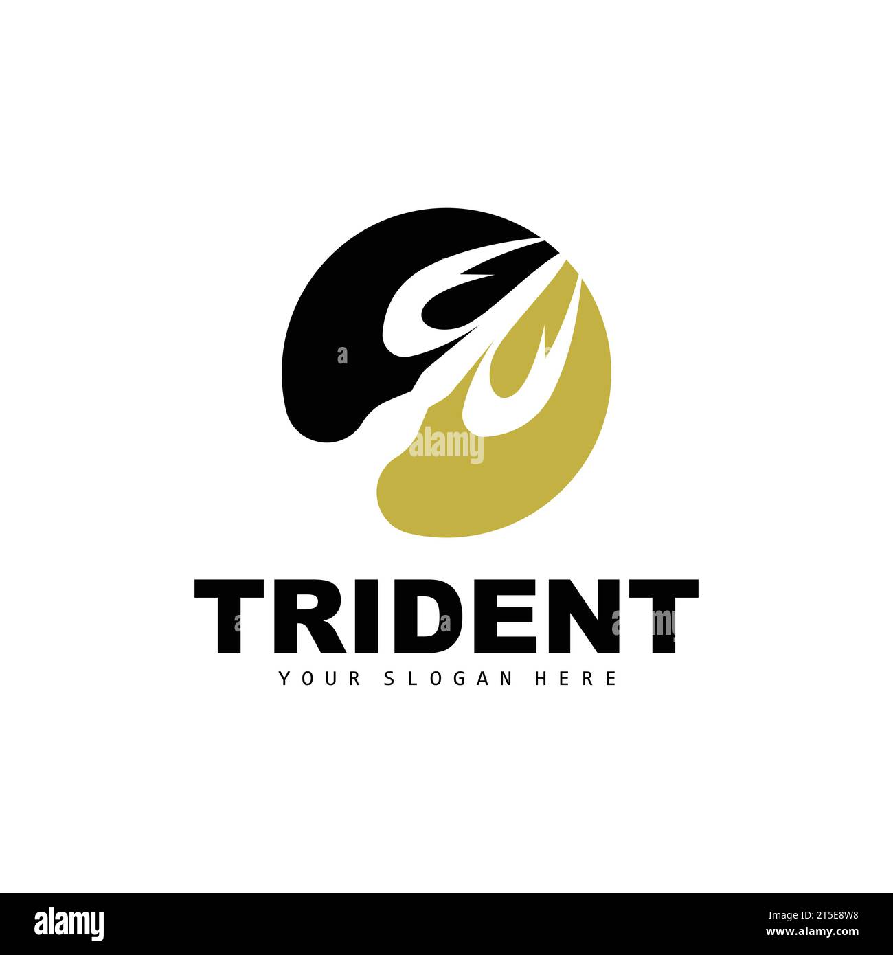 Logo Trident, Vector Magic Spear of Poseidon Neptune, Triton King Design, icona modello illustrazione del marchio Illustrazione Vettoriale