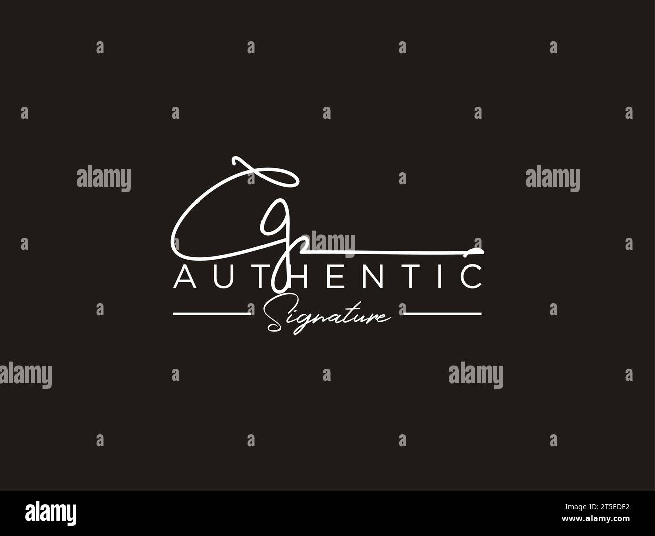 Vettore modello logo firma CG. Illustrazione Vettoriale
