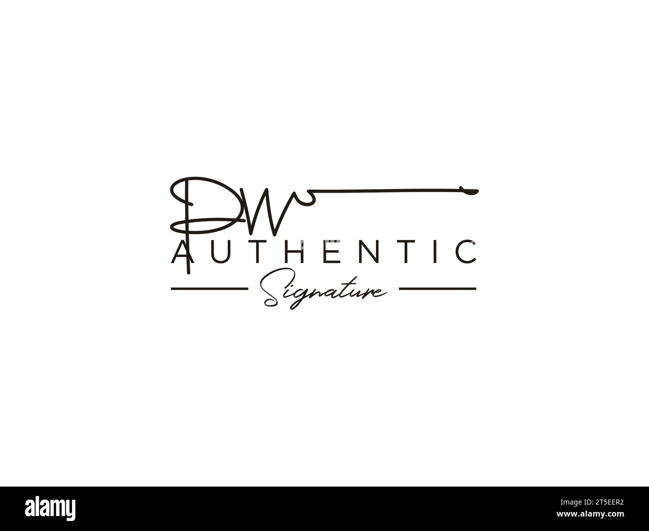 Vettore modello logo firma PW. Illustrazione Vettoriale