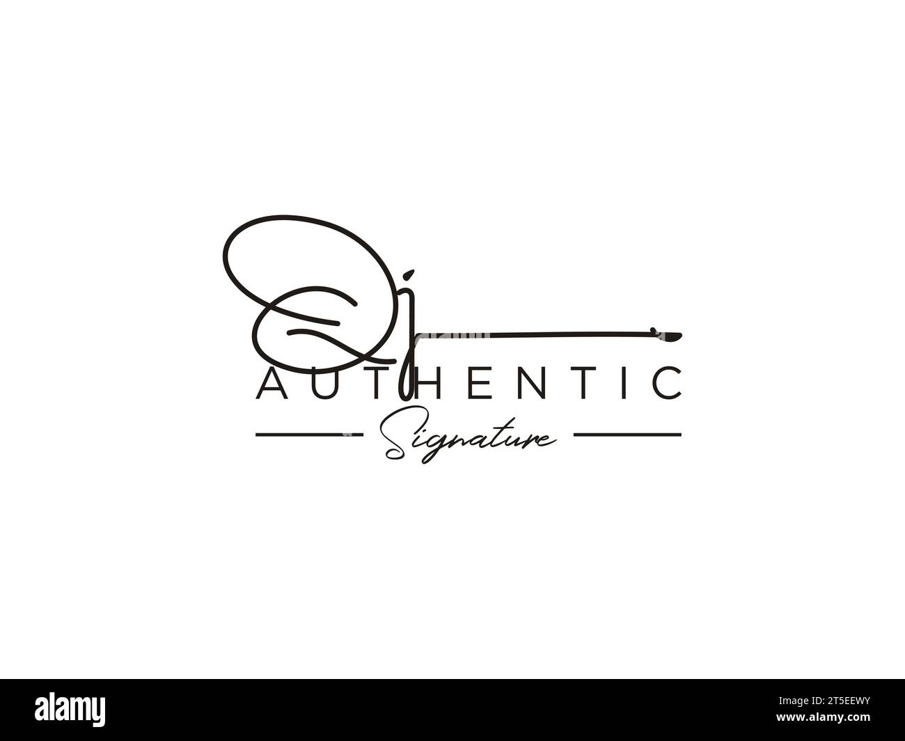 VETTORE modello logo firma QJ. Illustrazione Vettoriale
