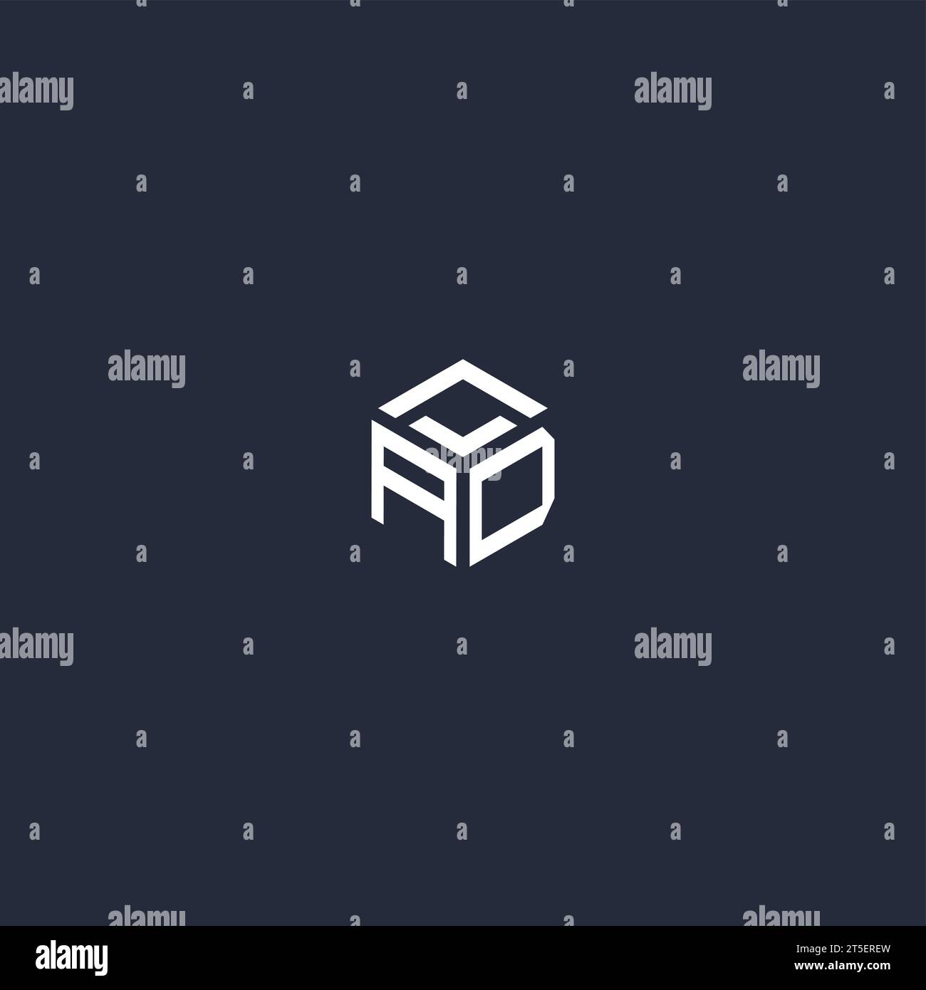 Ispirazione per il design iniziale del logo esagonale DELL'ANNUNCIO Illustrazione Vettoriale