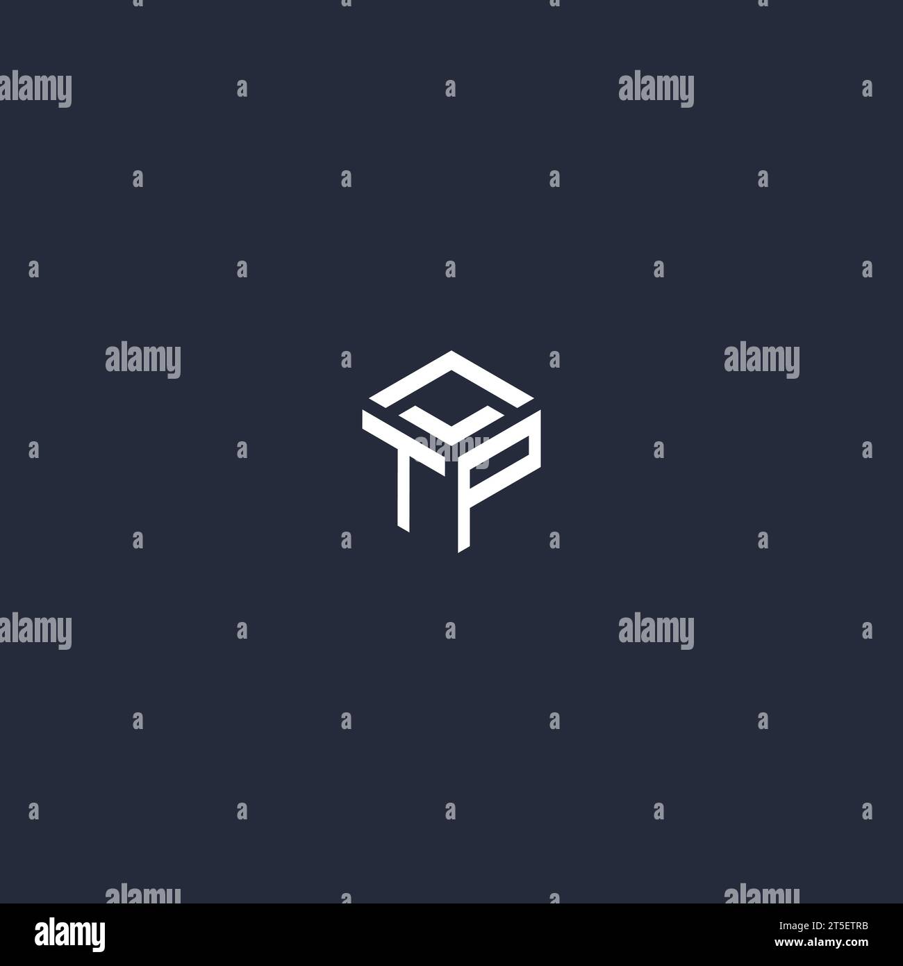 Ispirazione per il design iniziale del logo esagonale TP Illustrazione Vettoriale