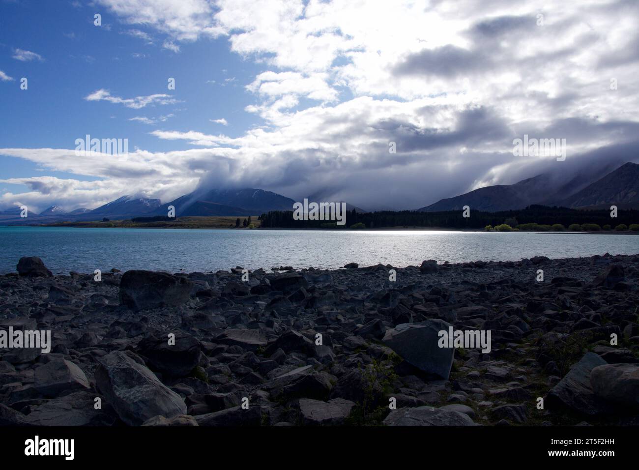 Splendida vista sul lago Tekapo Southland, nuova Zelanda Foto Stock