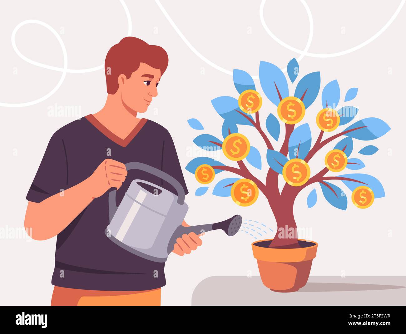 Concetto di vettore di investimento ad albero Illustrazione Vettoriale