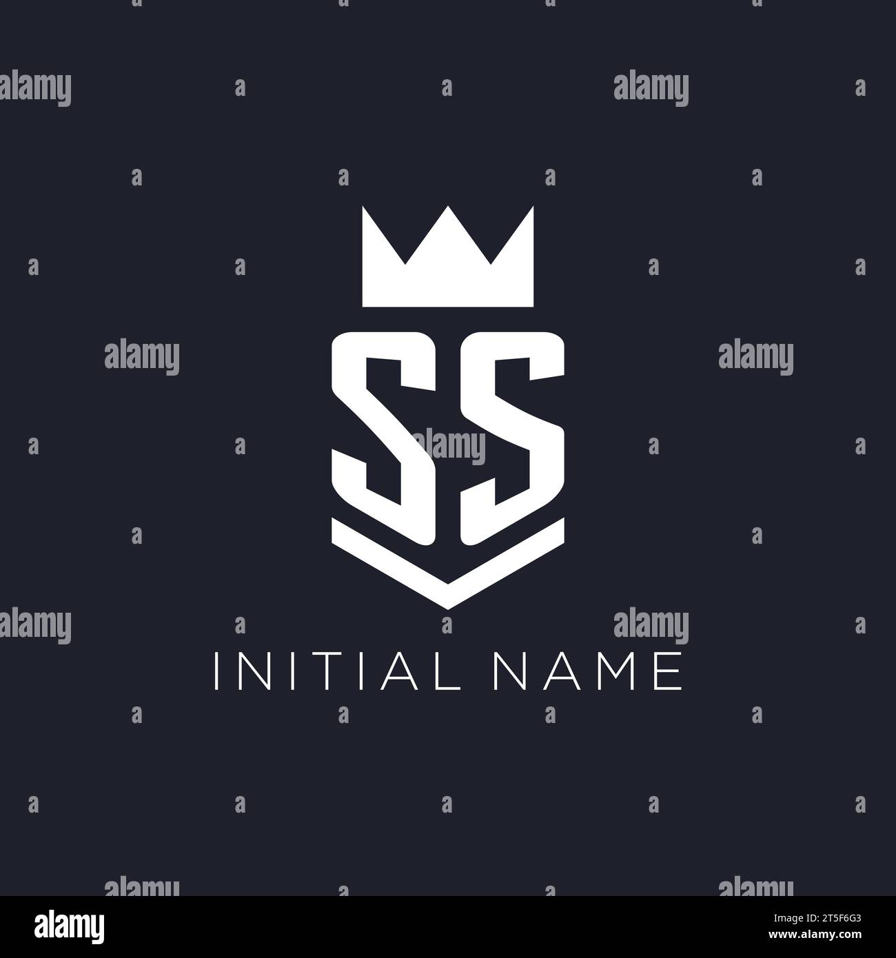 Logo SS con scudo e corona, monogramma iniziale idee di design del logo Illustrazione Vettoriale