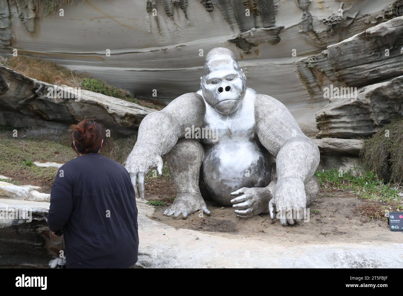 Sydney, Australia. 5 novembre 2023. Sculpture by the Sea, Bondi, la più grande mostra annuale al mondo di sculture all'aperto, gratuita al pubblico, annuncia i destinatari dell'Allens People's Choice Award e del Kids' Choice Prize domenica 5 novembre, 14:00 al Marks Park, Tamarama. Nella foto: Gigante nella foresta di Eiji Hayakawa (Giappone). Crediti: Richard Milnes/Alamy Live News Foto Stock