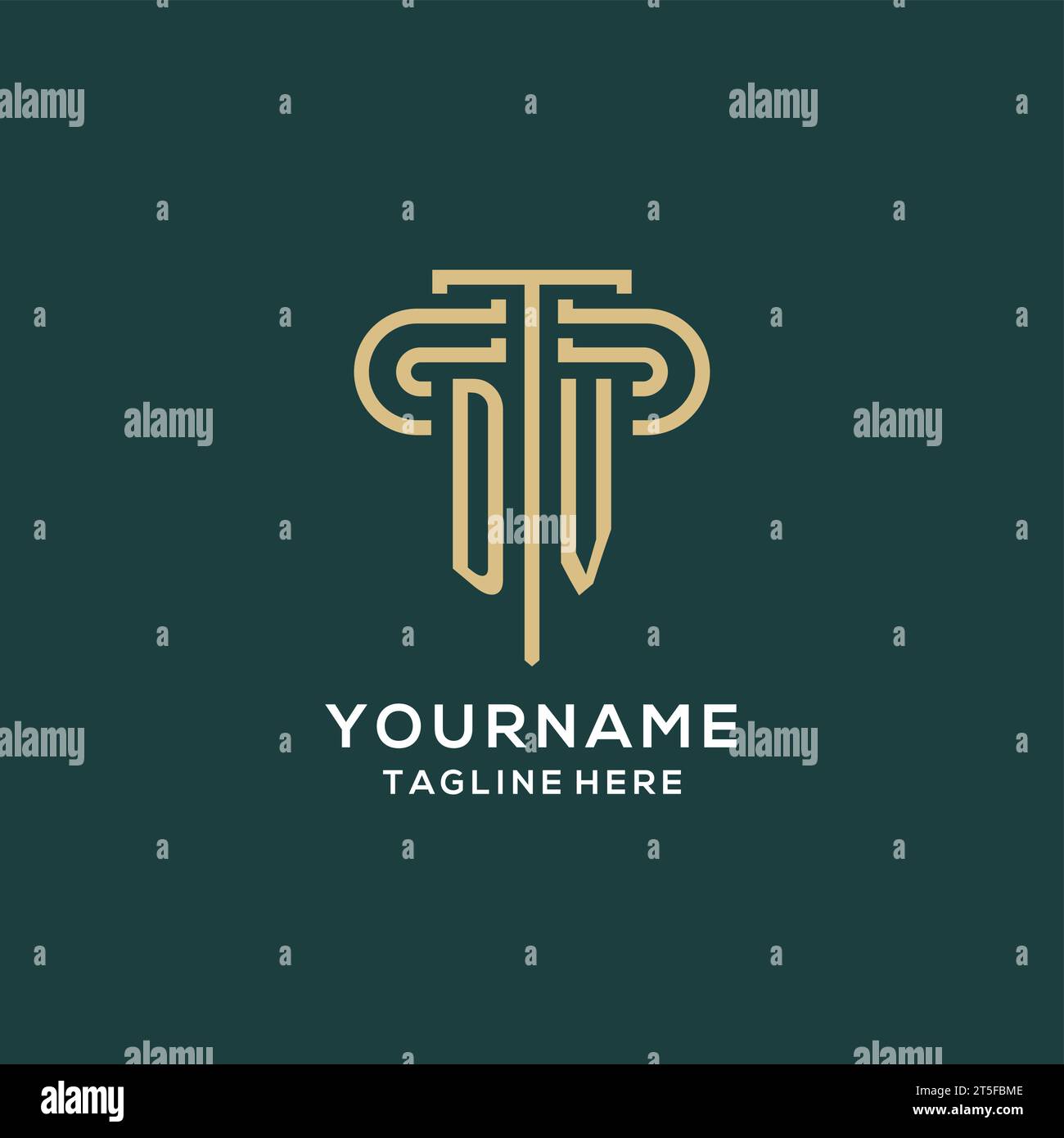 Logo iniziale del montante DV, elegante e lussuoso logo dello studio legale grafica vettoriale Illustrazione Vettoriale