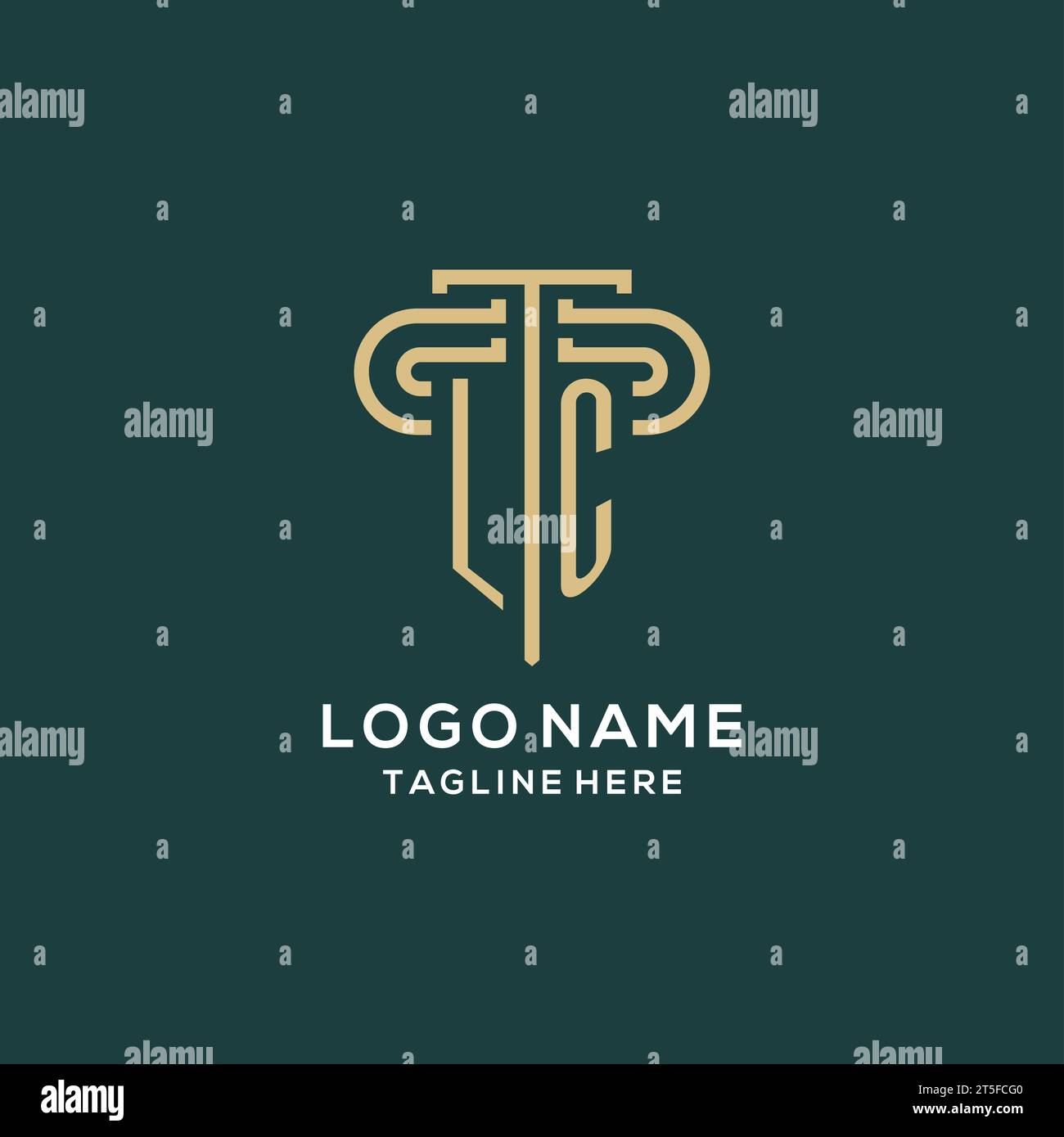 Logo iniziale del montante LC, elegante e lussuoso logo dello studio legale grafica vettoriale Illustrazione Vettoriale