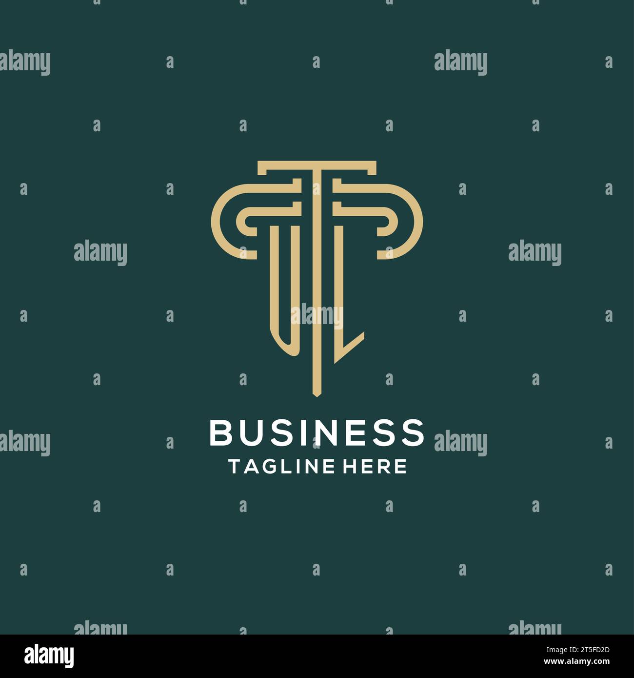 Logo iniziale UL Pillar, elegante e lussuoso logo dello studio legale grafica vettoriale Illustrazione Vettoriale