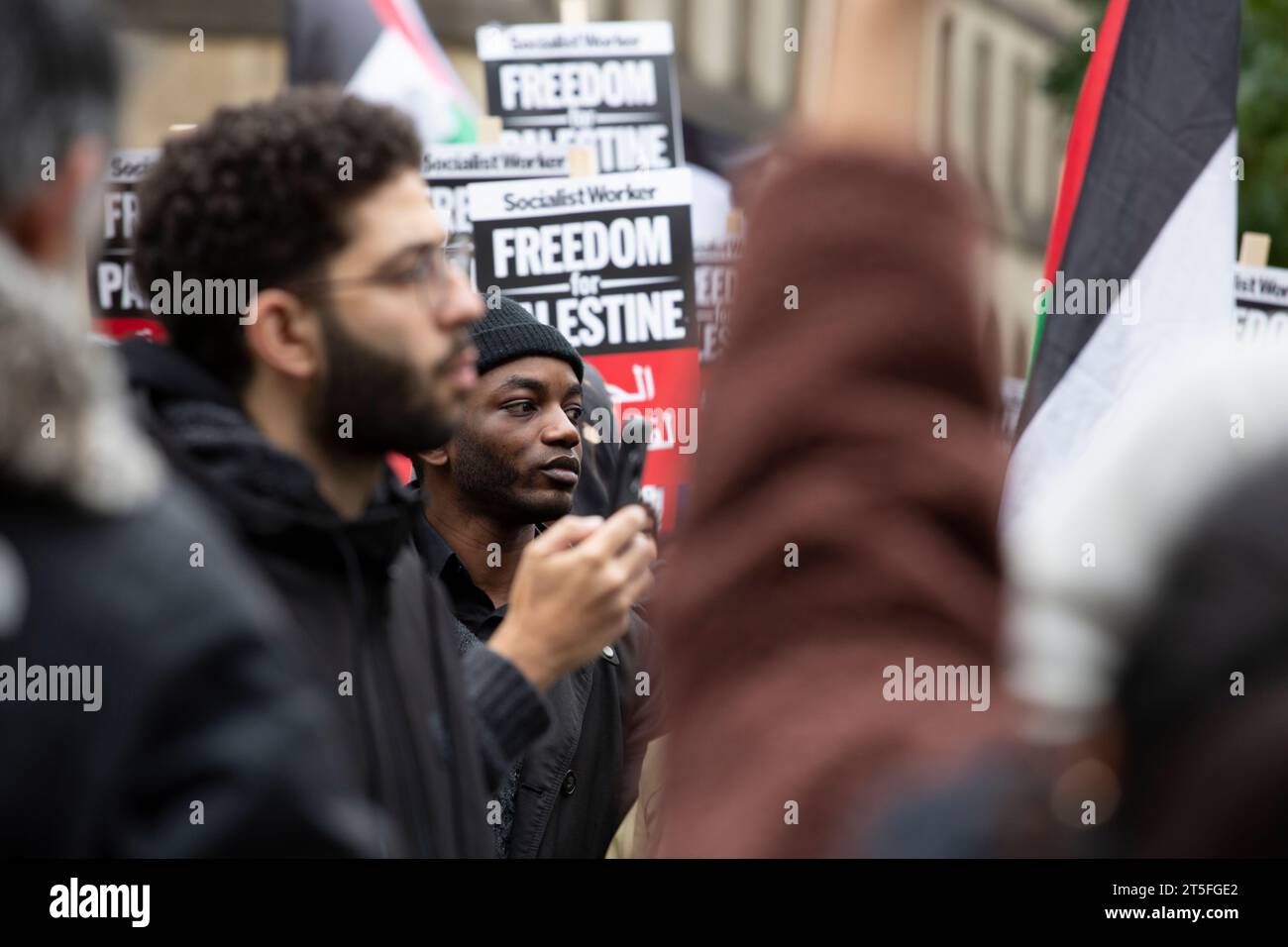 Manchester, Regno Unito. 4 novembre 2023. Free Palestine and END to Gaza Conflict Protest, Manchester 4th November 2023 Credit: Rachel Parsley/Alamy Live News Foto Stock
