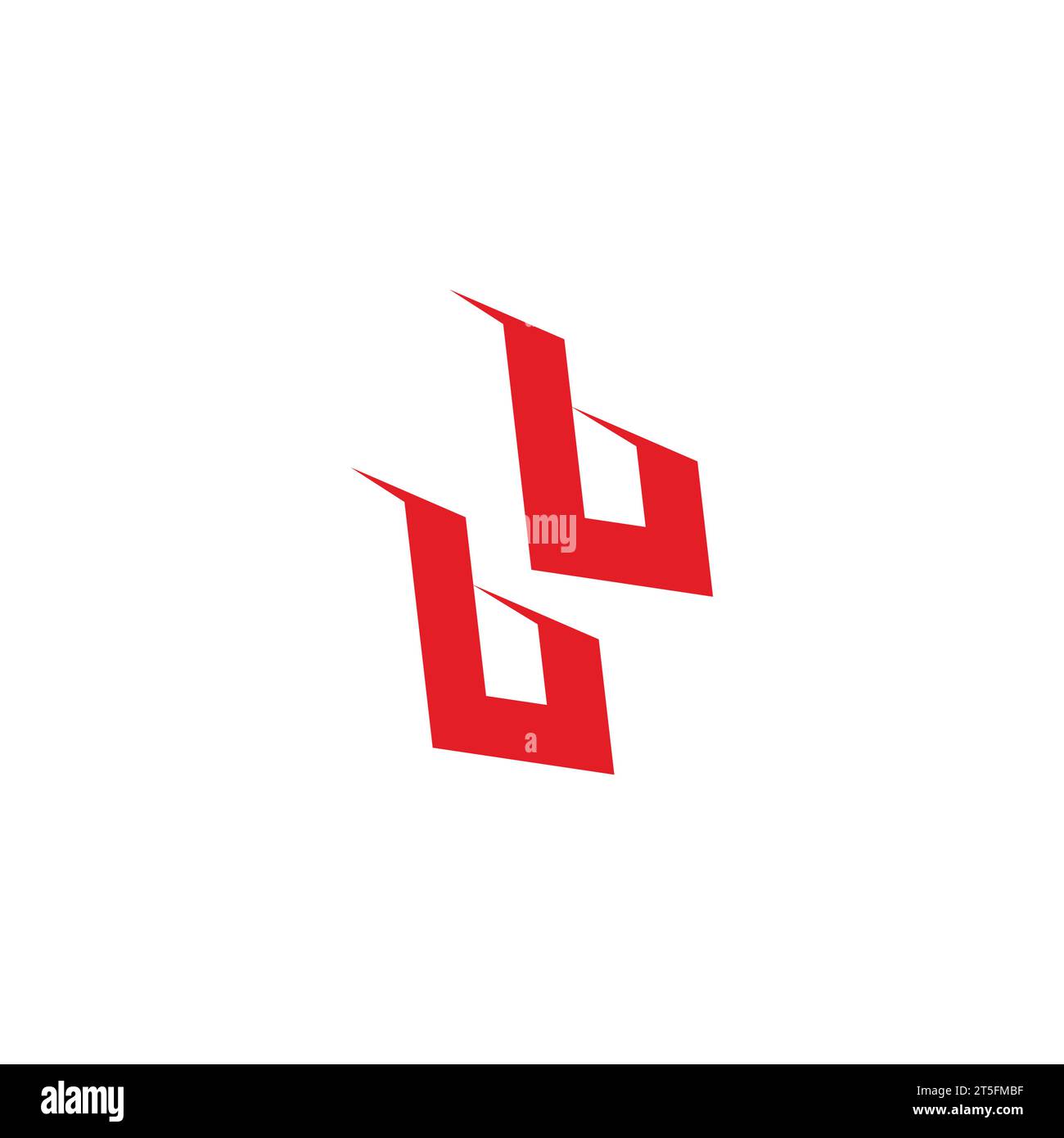 lettera b b vettore logo geometrico rosso Illustrazione Vettoriale