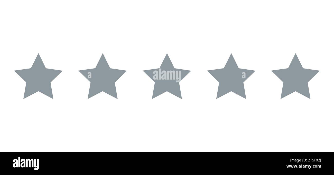 valutazione di 5 stelle per aziende, sito web e recensione di product.gray stelle Illustrazione Vettoriale