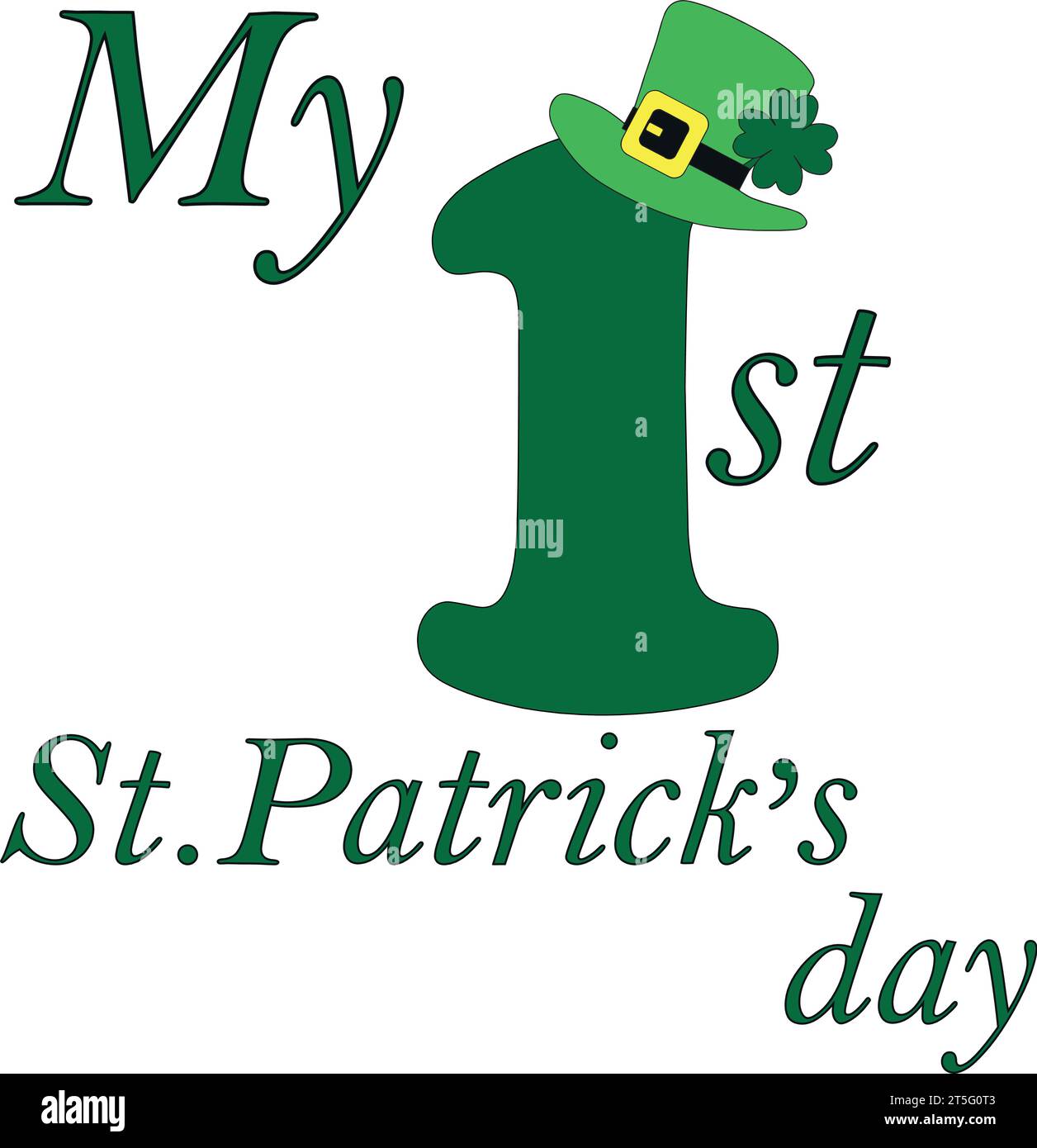 Il mio primo progetto vettoriale per il giorno di San Patrizio. Perfetto per tuta da bambino, tshirt, stampa, adesivo, album fotografico. Illustrazione Vettoriale