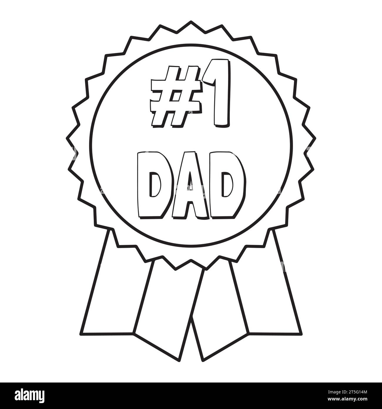 Miglior rosetta a nastro premio papà. Illustrazione vettoriale del premio World Best Dad Badge Illustrazione Vettoriale