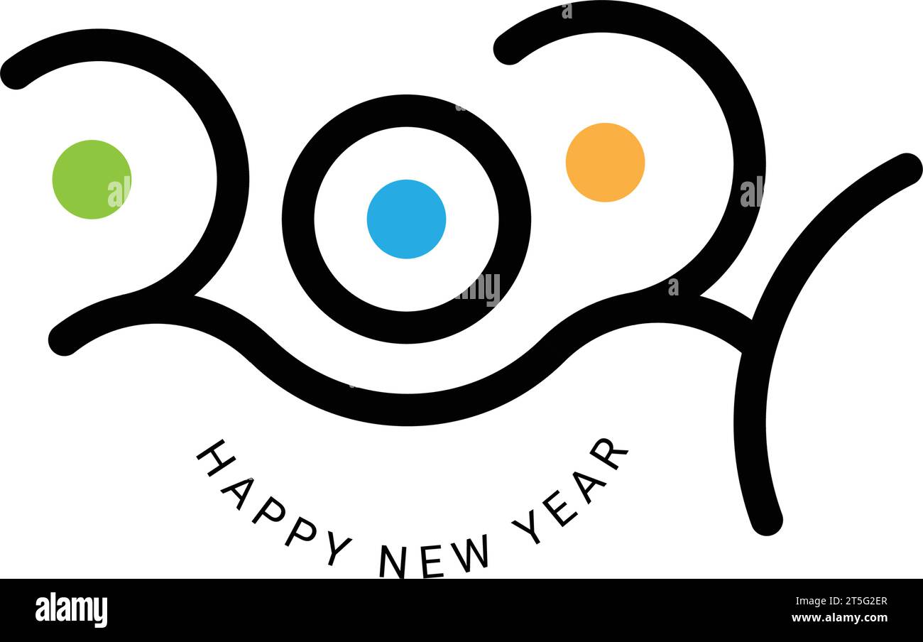 2024 concetto di design del logo tipografico Illustrazione Vettoriale