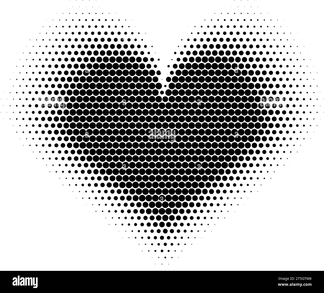 Screentone Heart con motivo a punti. Simbolo d'amore di san valentino in mezzitoni. Emoji pop art con texture circolare. Illustrazione retrospettiva vettoriale Illustrazione Vettoriale