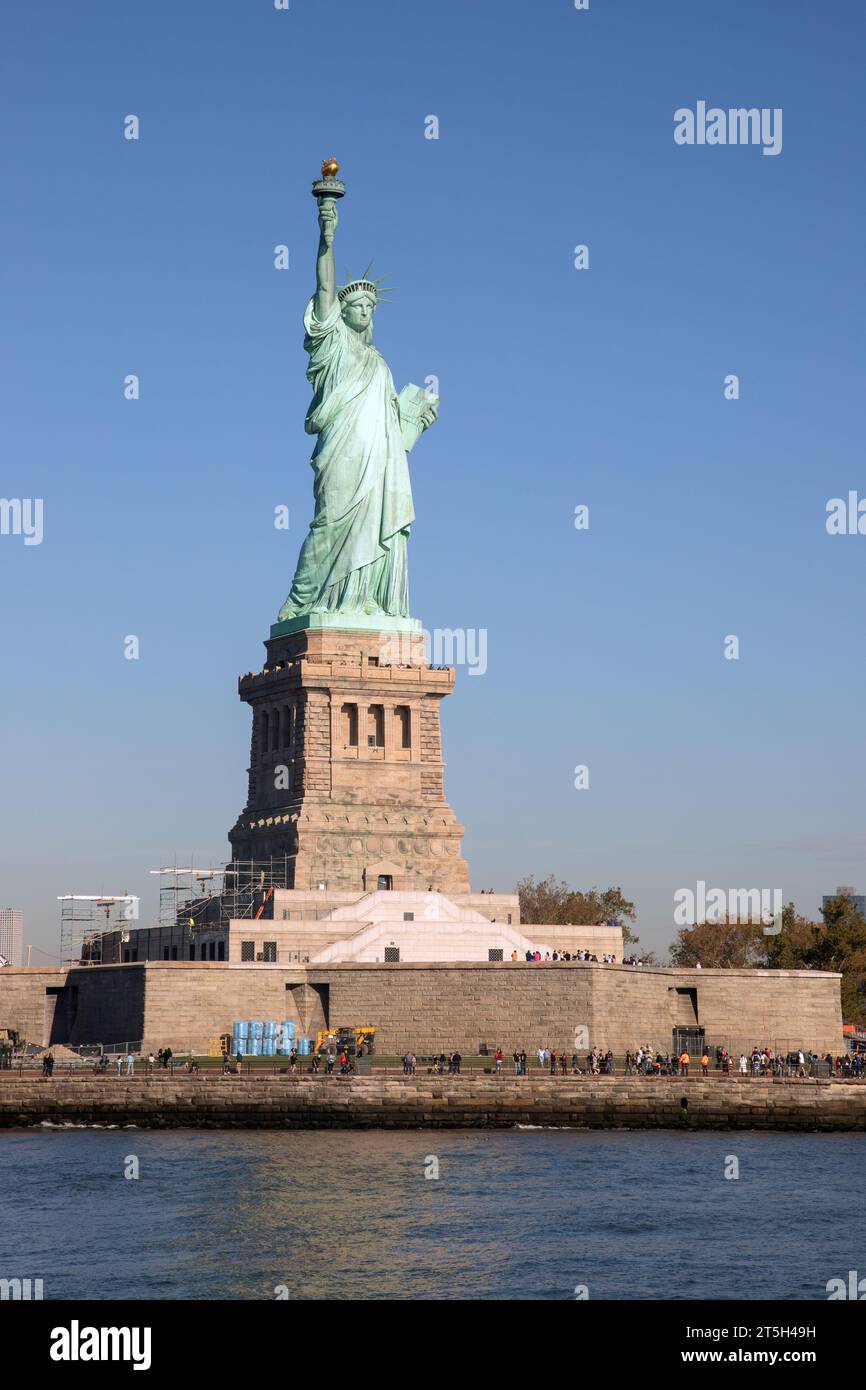 Statua della Libertà di New York City, Stati Uniti d'America. Foto Stock