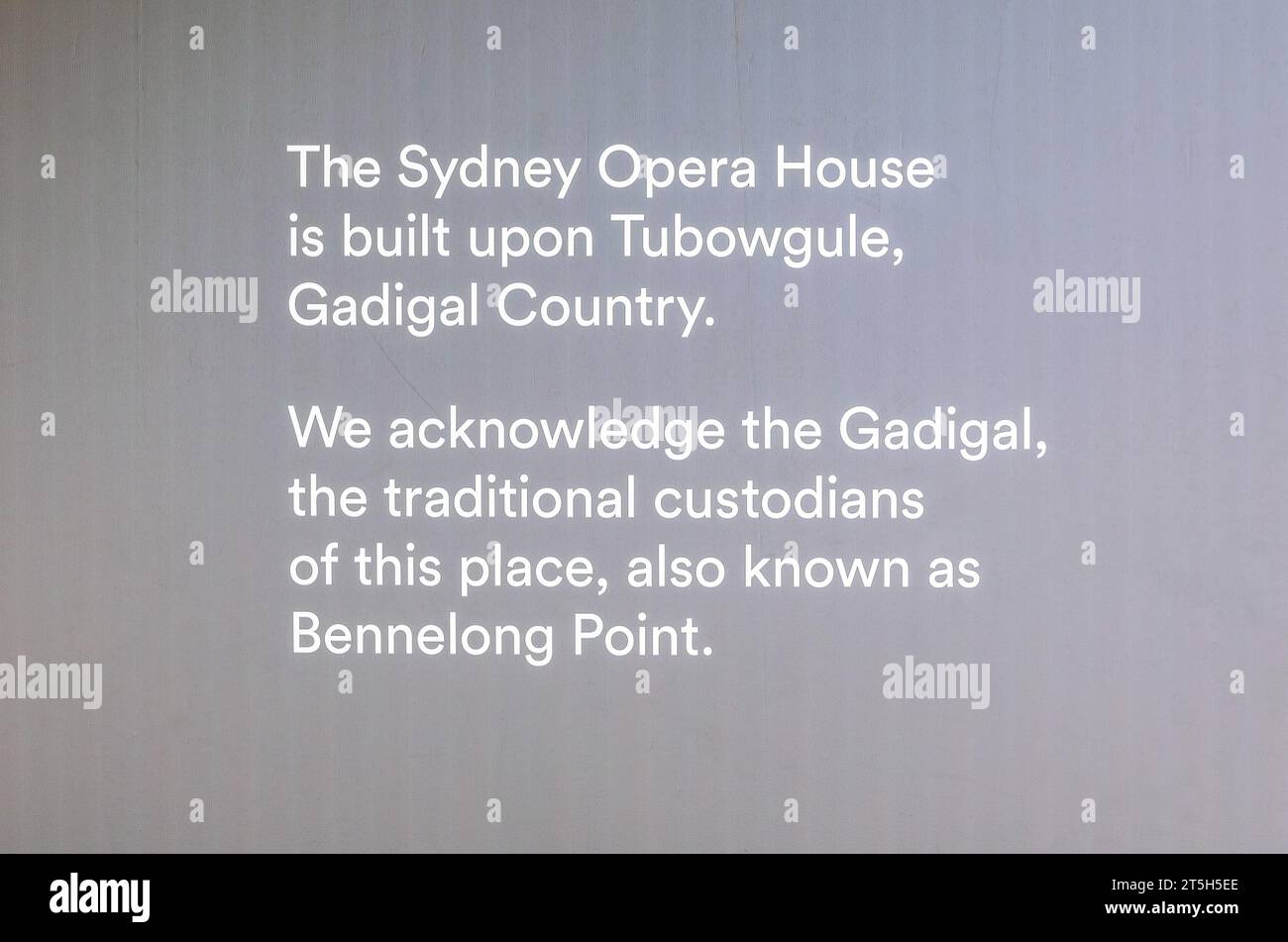 Informazioni sulla terra della Sydney Opera House su cui è stata costruita, Sydney, NSW, Australia Foto Stock