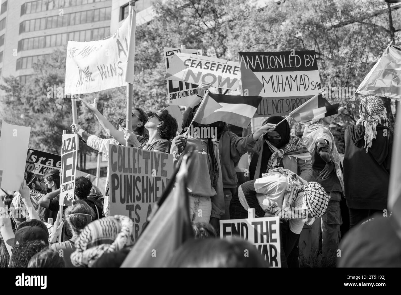 Washington, DC - 11-4-2023: Manifestanti alla marcia pro-Palestina Foto Stock
