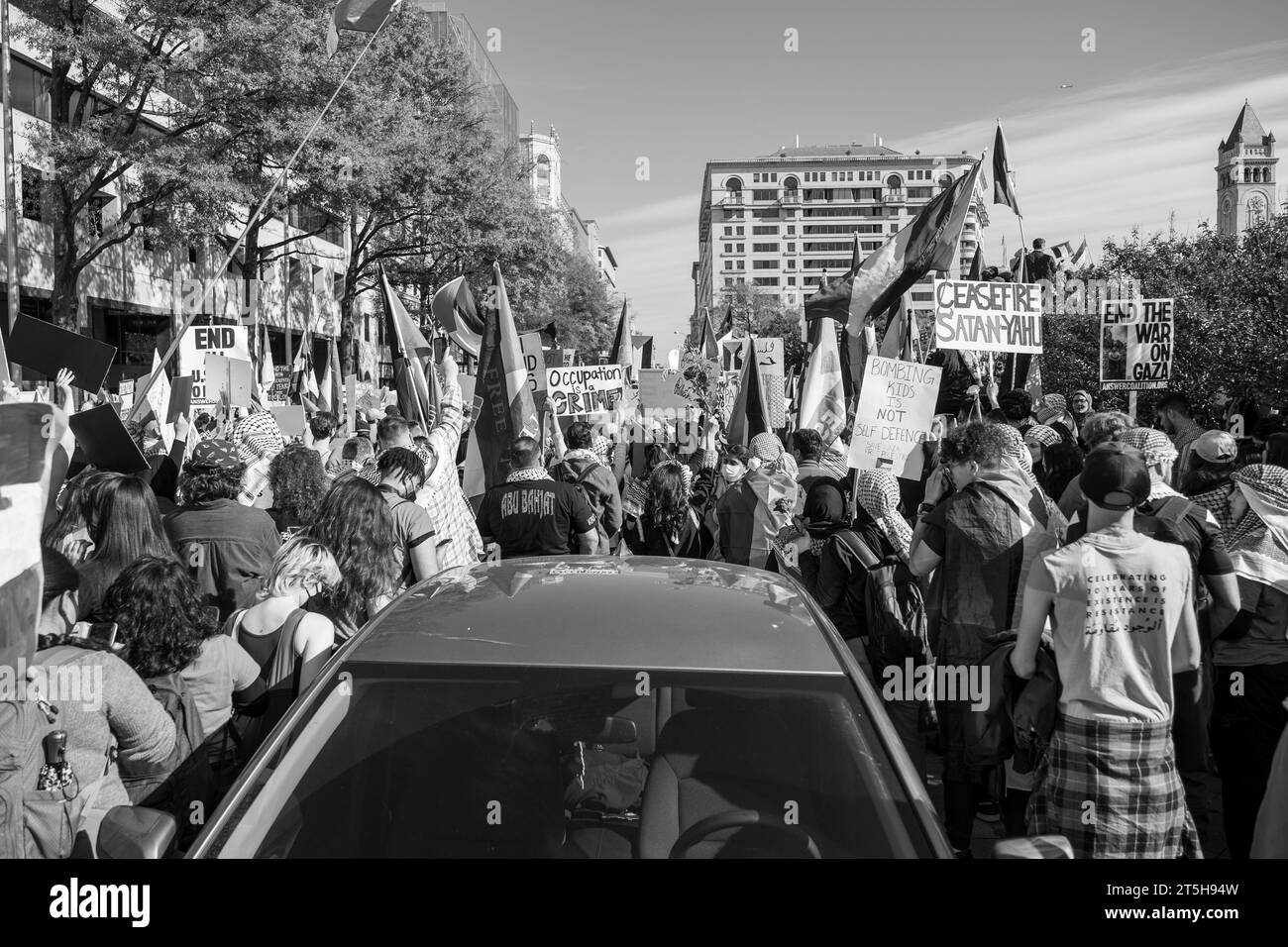 Washington, DC - 11-4-2023: Manifestanti alla marcia pro-Palestina Foto Stock