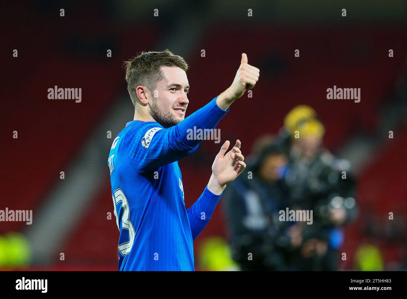 Glasgow, Regno Unito. 5 novembre 23. Glasgow, Regno Unito. Nella seconda delle semifinali via Play, i Rangers hanno giocato Hearts all'Hampden Park, Glasgow, Scozia, Regno Unito. I Rangers vinsero 3 - 1 con due gol da Tavernier e uno da Scott Wright. Tavernier ha segnato da un rigore e da un fallo del set piece. Shankland ha segnato per Hearts da un rigore. I Rangers giocano ad Aberdeen nella finale del 17 dicembre 2023 Credit: Findlay/Alamy Live News Foto Stock