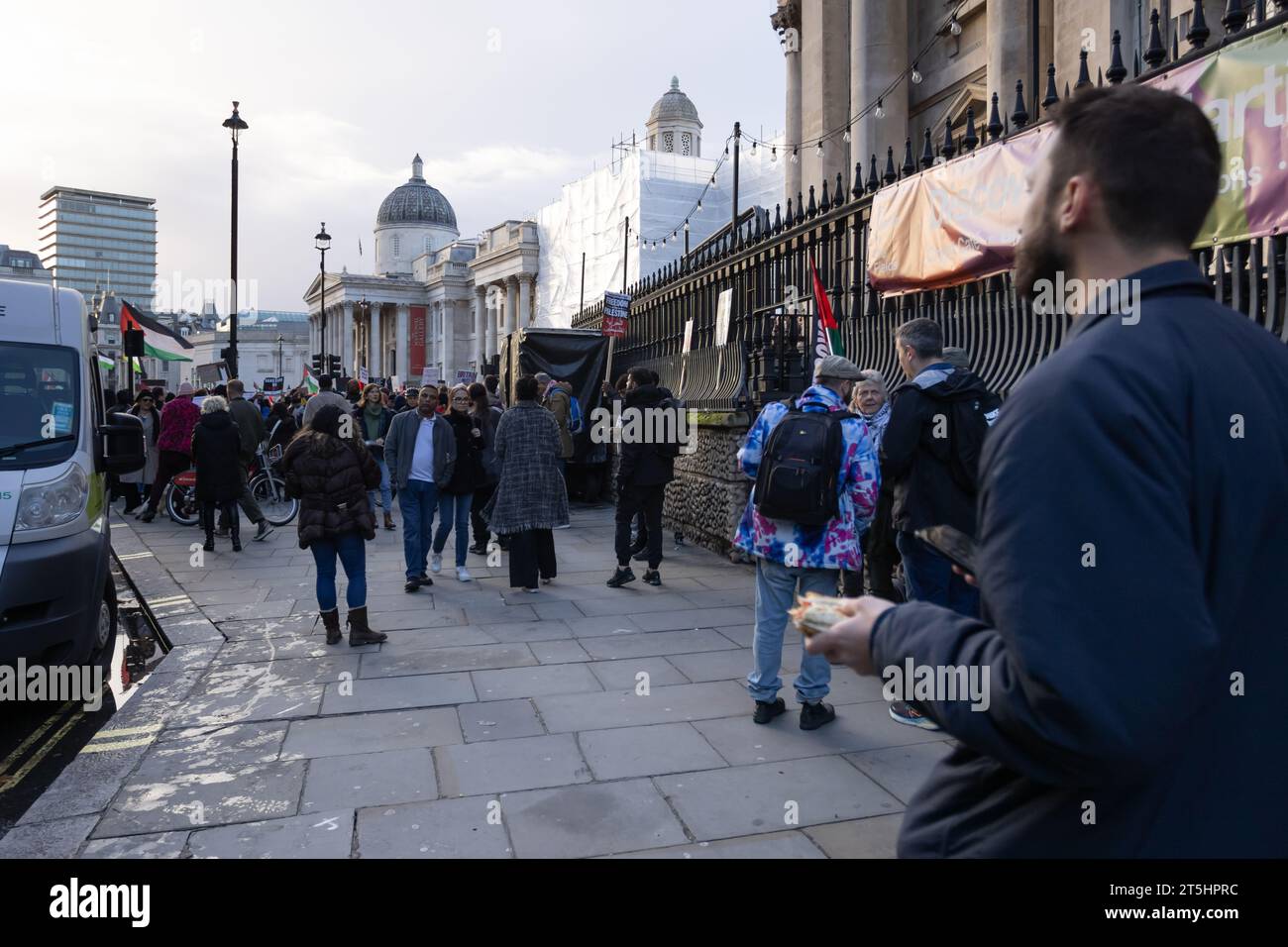 London Palestinian Demonstration Trafalgar Square Foto Stock