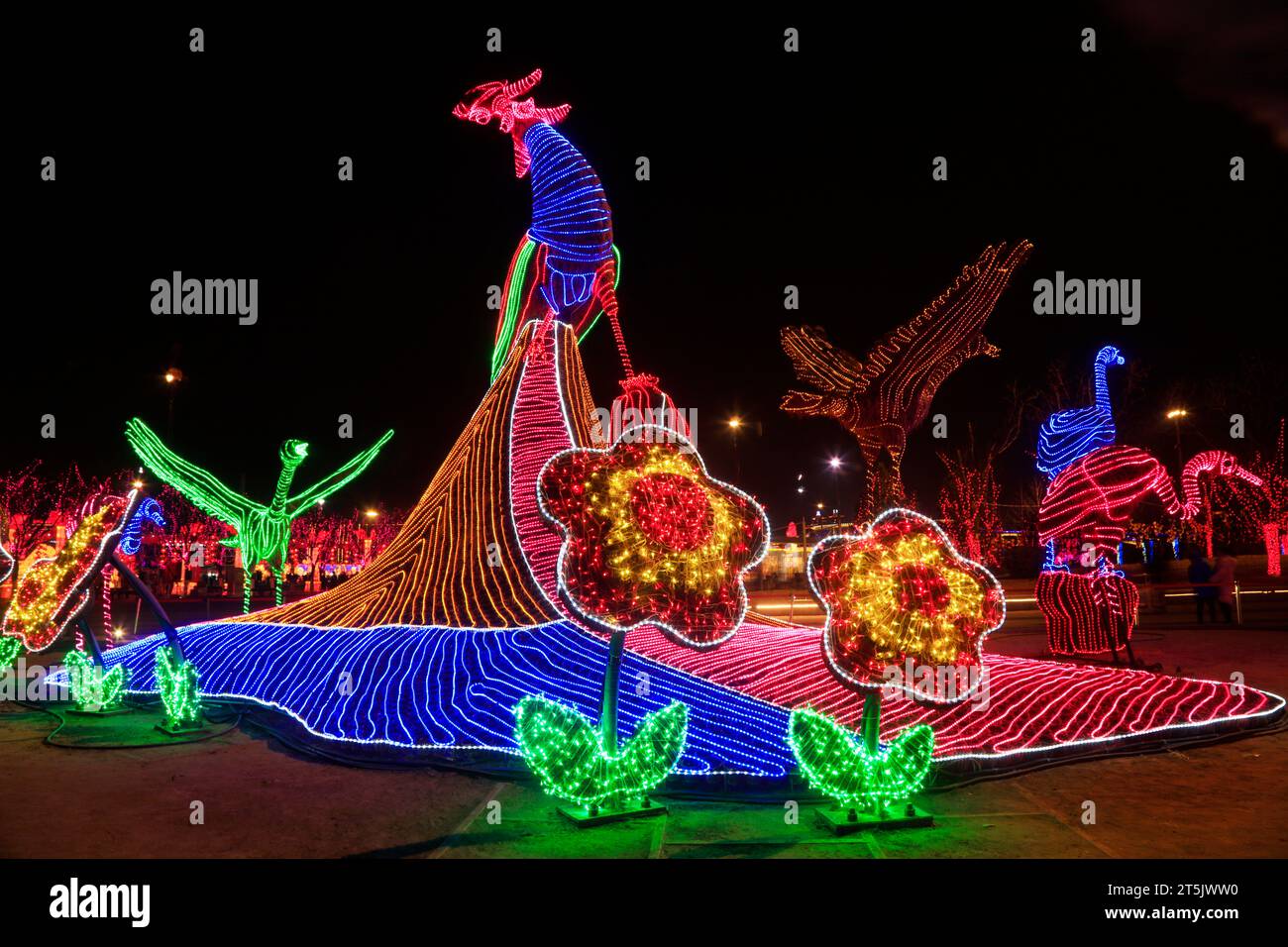Edifici a forma di uccello di notte Foto Stock