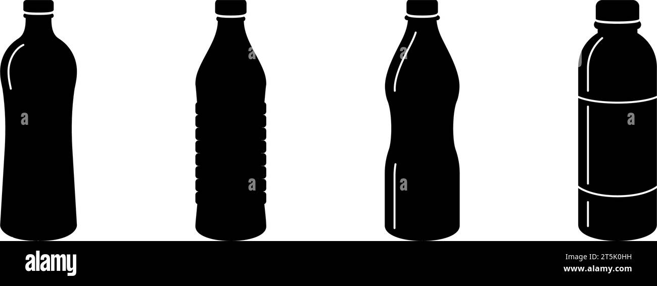 Forma bottiglia d'acqua in plastica in vettore Illustrazione Vettoriale