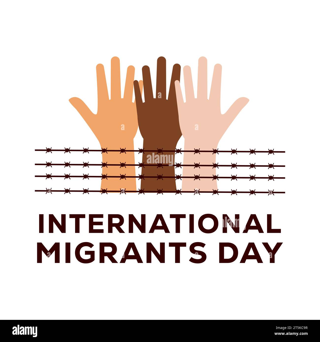 illustrazione vettoriale della giornata internazionale dei migranti Illustrazione Vettoriale