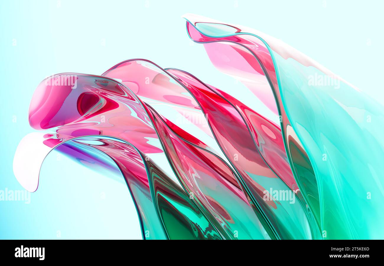 Sfondo vetro gradiente astratto, rendering 3D. illustrazione 3d. Foto Stock