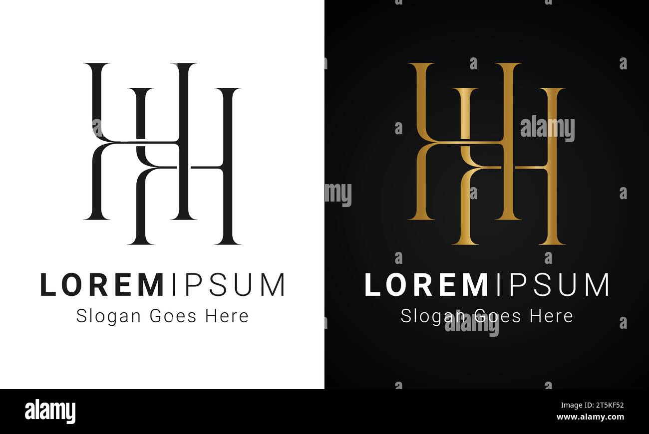 Design con logo monogramma HH iniziale Luxury Letter Text Letter Illustrazione Vettoriale