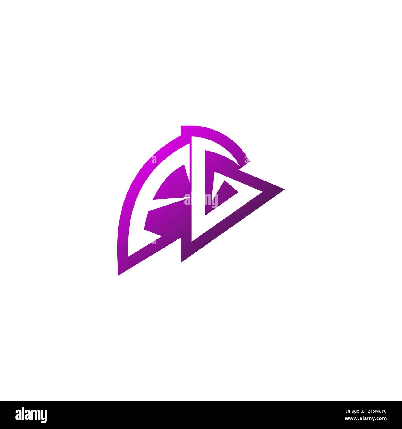 Logo emblema FG Premium, spazio iniziale e concetto di design per il gaming Illustrazione Vettoriale