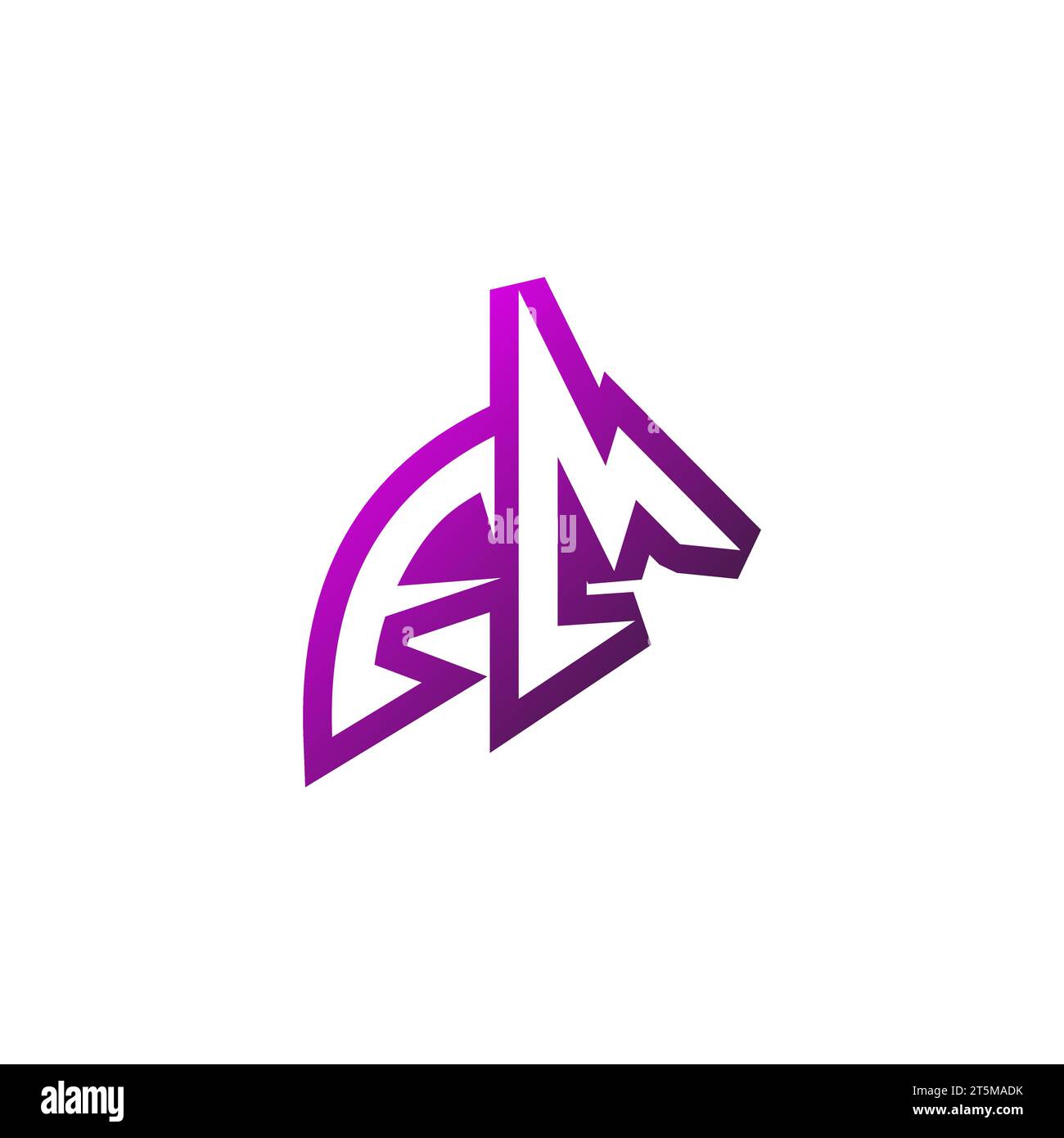 Design iniziale del logo con emblema FM Premium e concept di gioco Illustrazione Vettoriale