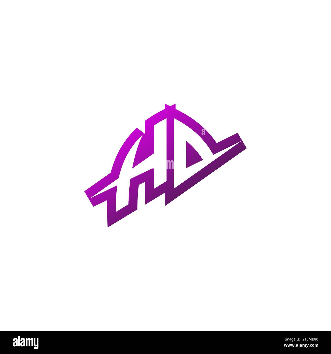 Design iniziale del logo dell'emblema HD Premium e concept di gioco Illustrazione Vettoriale
