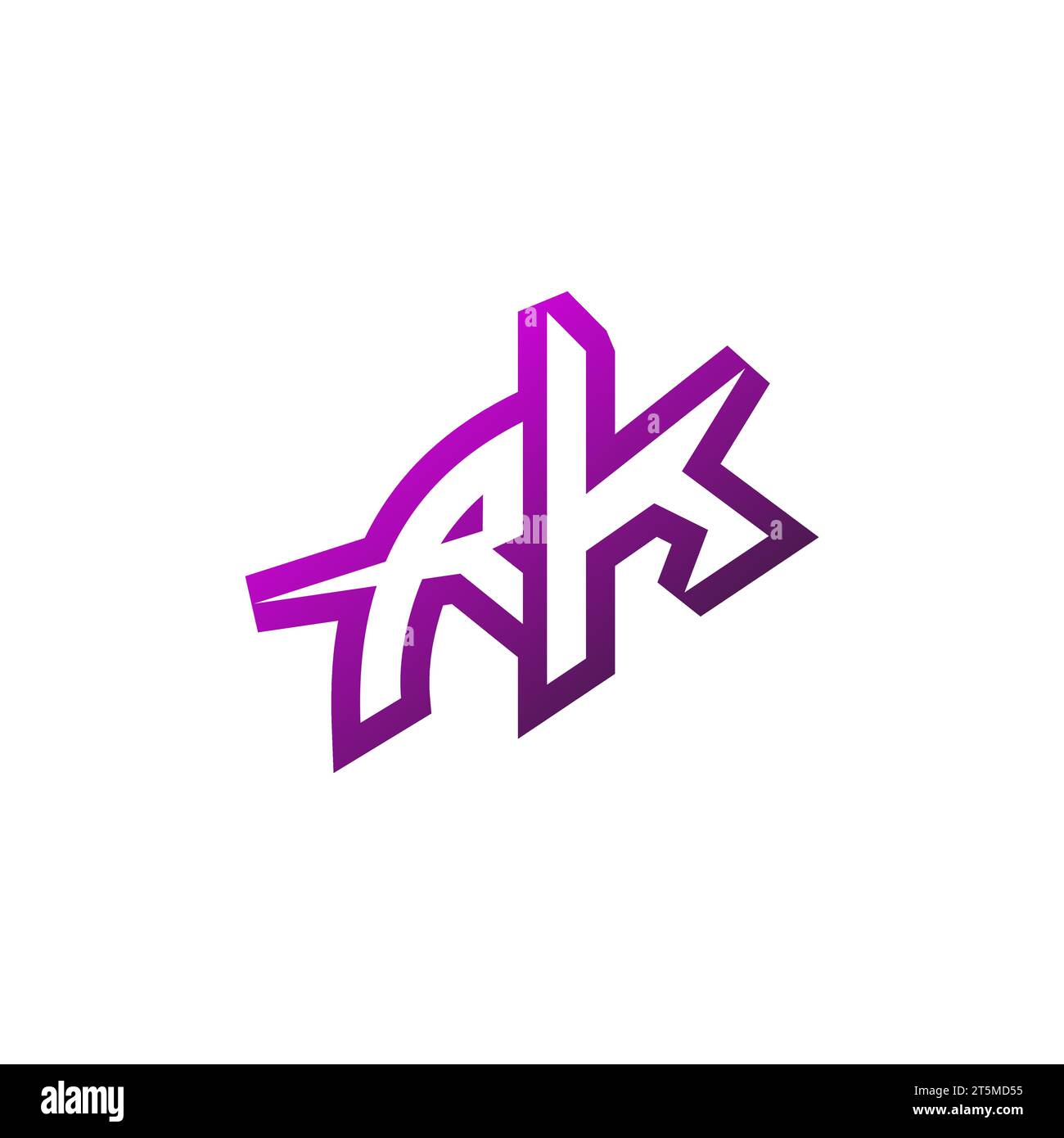 Design iniziale del logo RK Premium con emblema e concept di gioco Illustrazione Vettoriale