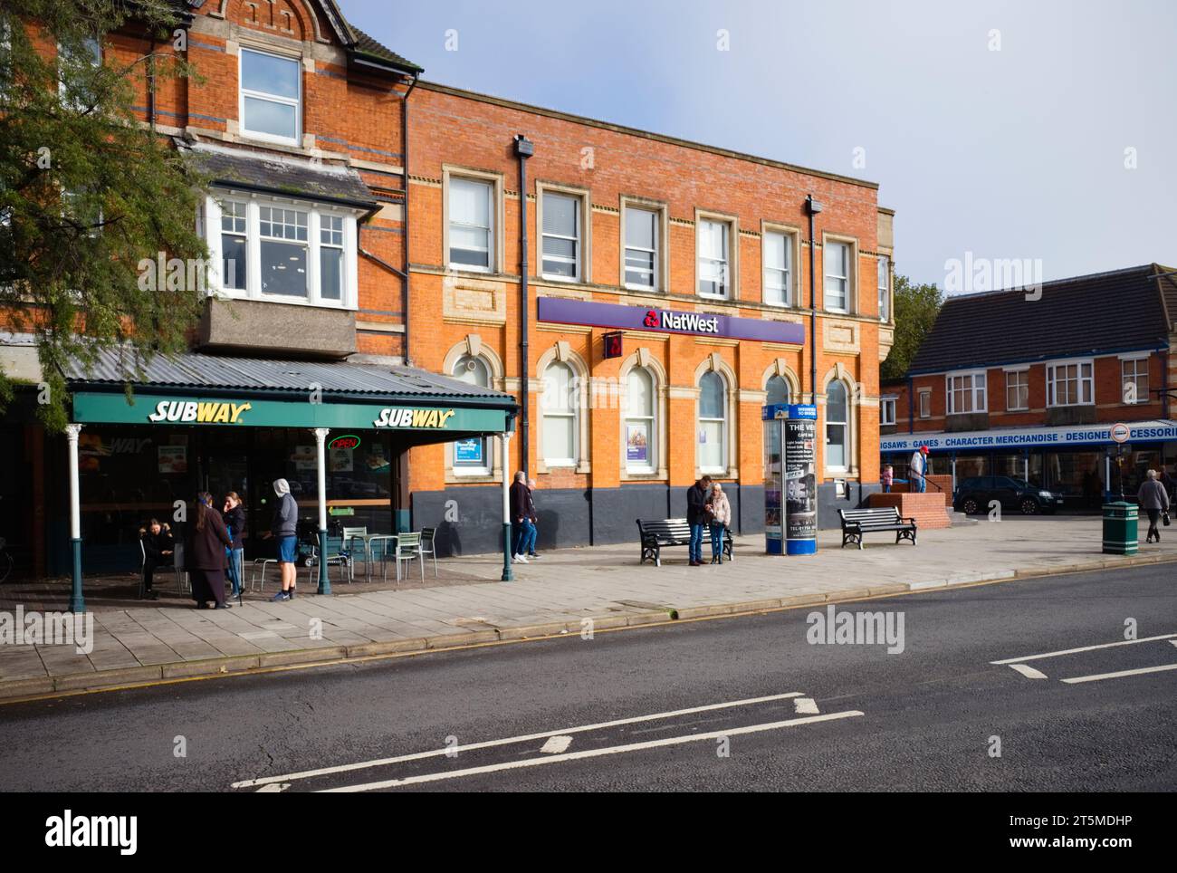 NatWest Bank e Subway a Skegness Foto Stock