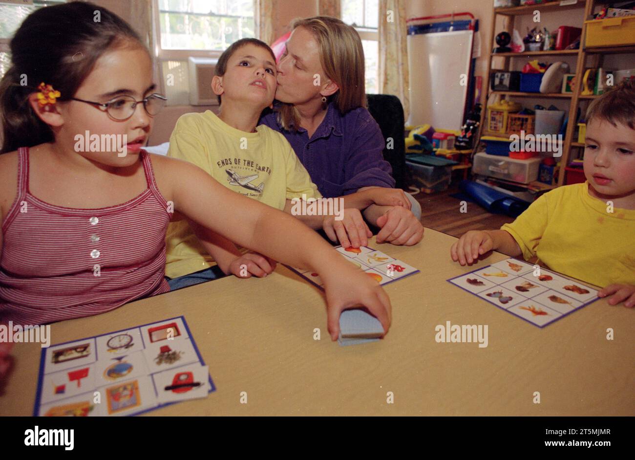 Bambino autistico a casa Foto Stock