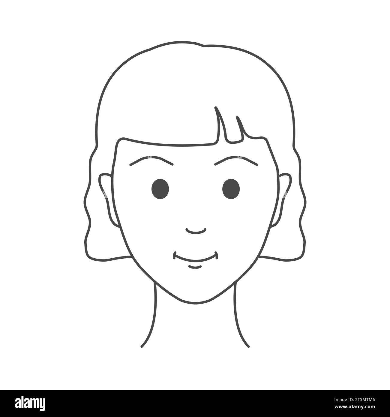 Illustrazione ritratto Happy Face ragazza adolescente Illustrazione Vettoriale