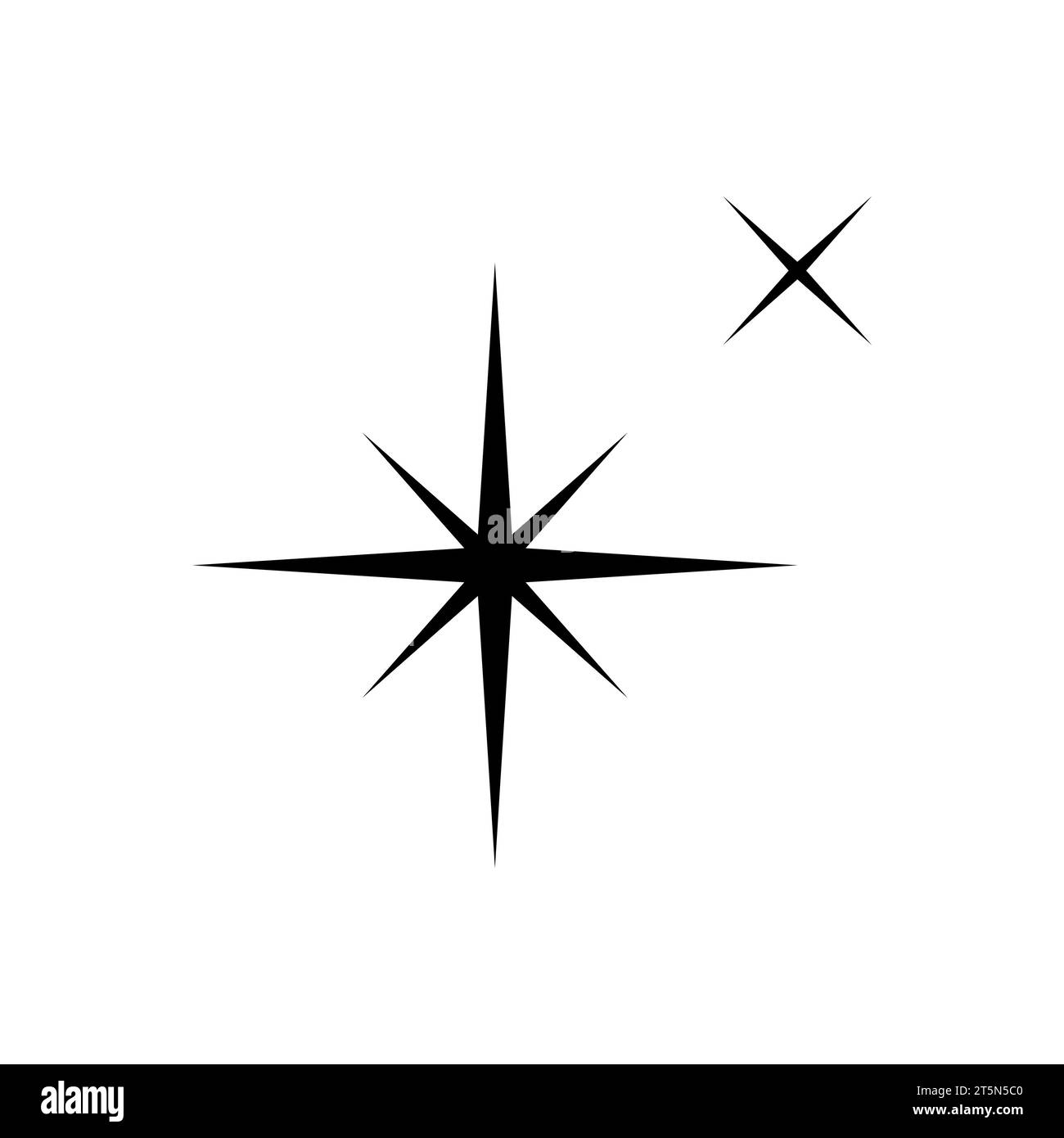 Semplice Natale estetico Inverno, icona magica delle stelle in stile trendy. Simbolo vettoriale delle forme moderne. Pacchetto di pittogrammi lineari per applicazioni Web e dispositivi mobili Illustrazione Vettoriale