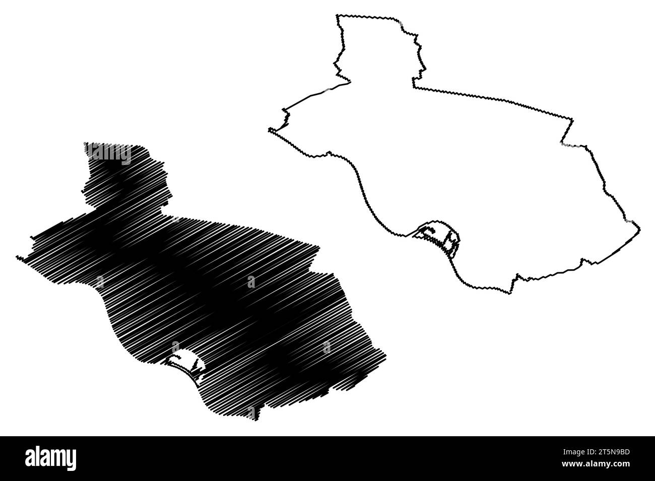 Illustrazione vettoriale della mappa della città e del comune di Wijchen (Regno dei Paesi Bassi, Olanda, provincia di Gelderland o Guelders), schizzo di scrittura Wijchen Illustrazione Vettoriale