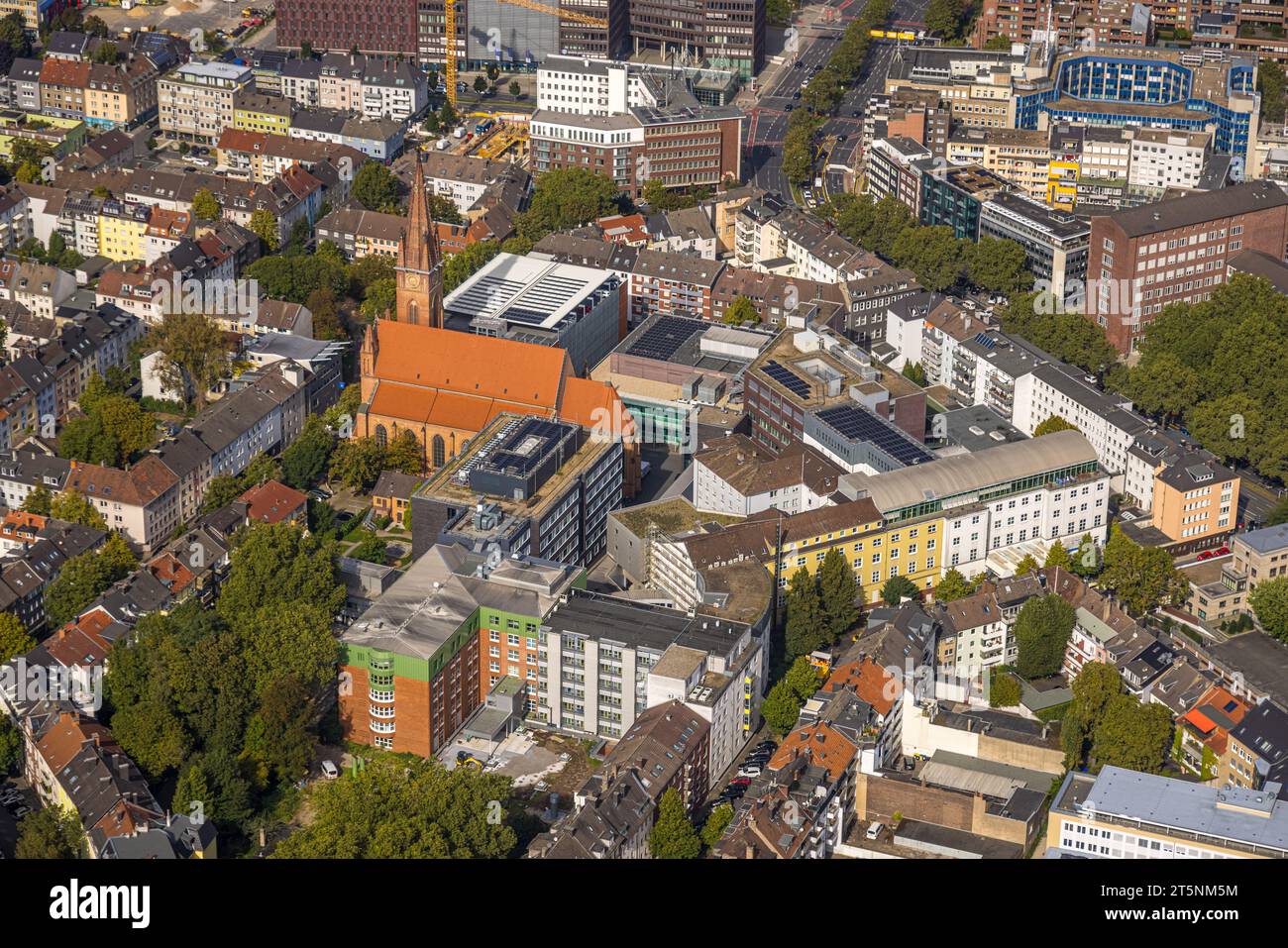 Vista aerea, Chiesa di nostra Signora del Santo Sepolcro e San John's Hospital Dortmund, città, Dortmund, regione della Ruhr, Renania settentrionale-Vestfalia, Germania, PL Foto Stock