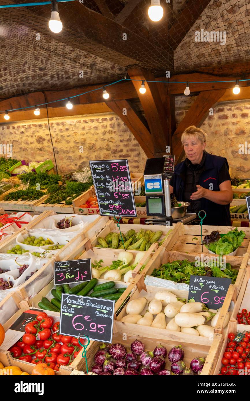 Il mercato di Deauville, Deauville, Normandia, Francia, Europa nord-occidentale Foto Stock